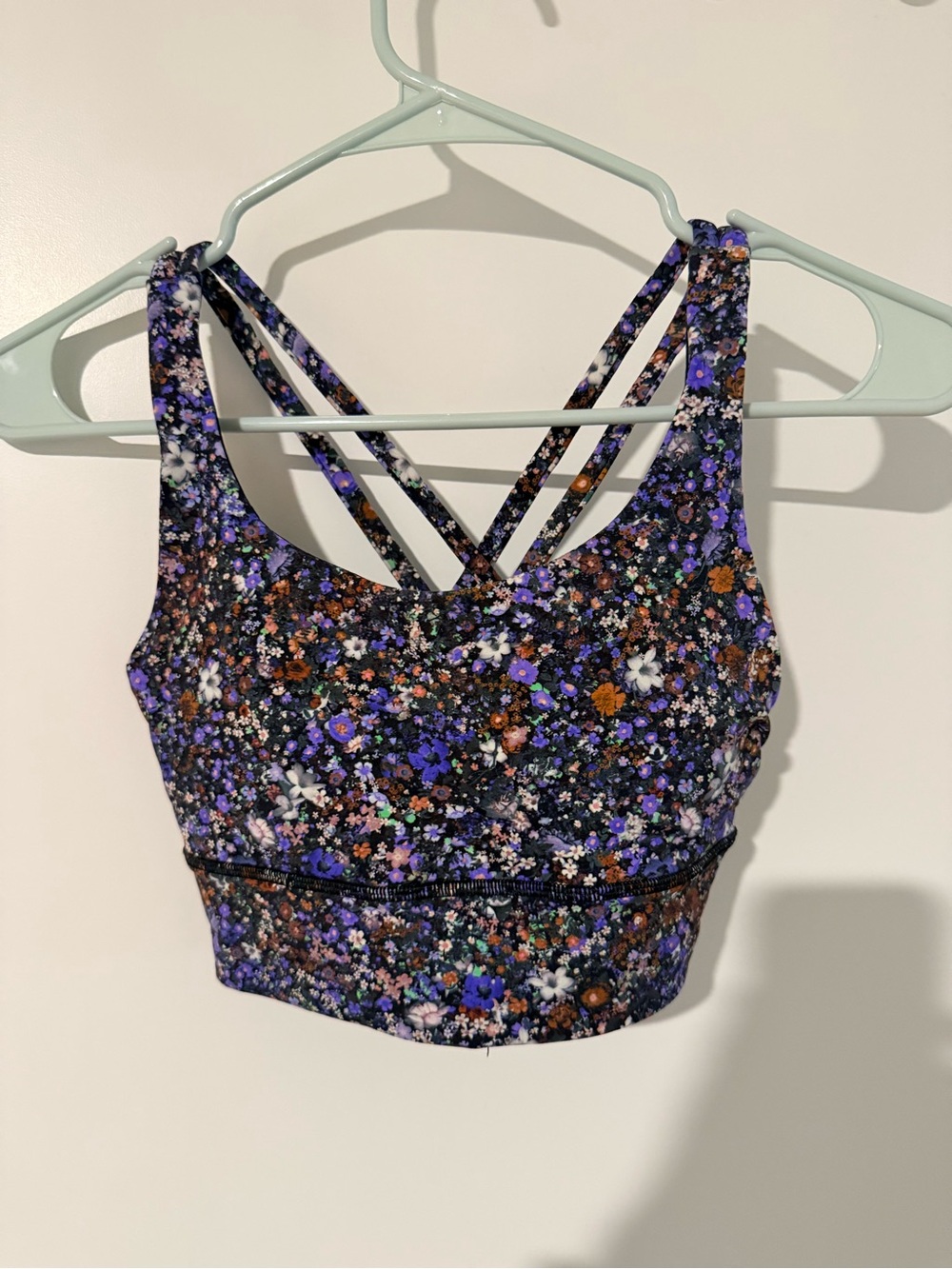 Lululemon Floral Strappy Sports Bra - Purple Multi - size 2